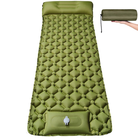 Camping Sleeping Pad, 79" × 28" Ultralight Camping Mat with Built-in Foot Pump for Backpacking Hiking Traveling