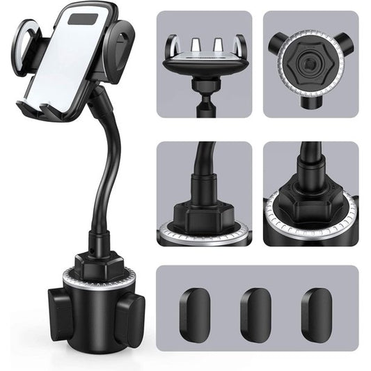 Car Cup Holder Phone Mount, Cup Holder Phone Holder for Car (Black)